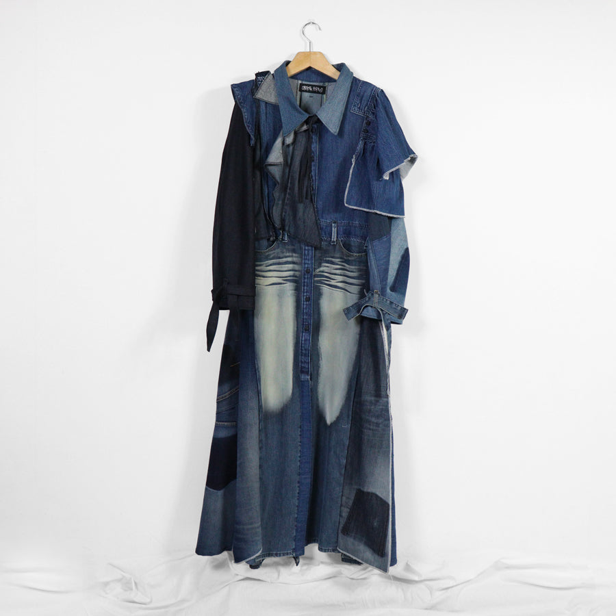 1 di 1 | CAPPOTTO IN UPCYCLED DENIM - blu scuro
