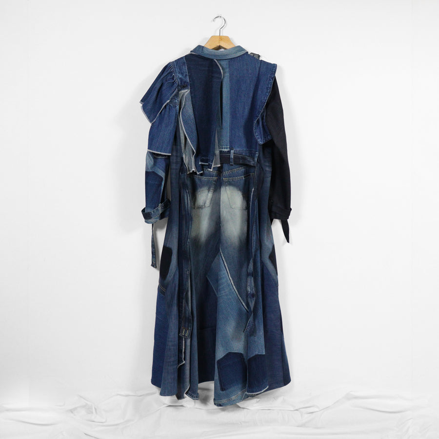 1 di 1 | CAPPOTTO IN UPCYCLED DENIM - blu scuro