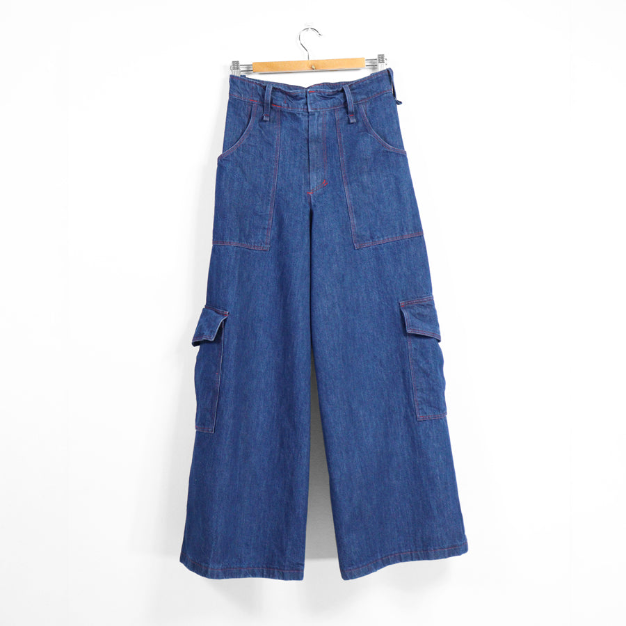 PANTALONI CARGO - blu