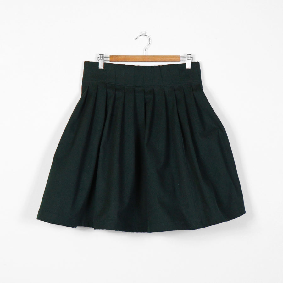 SIDE PLEATED SKIRT - dark green