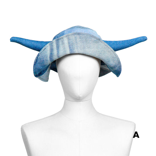 27 | BUCKET HAT WITH HORNS - upcycled denim