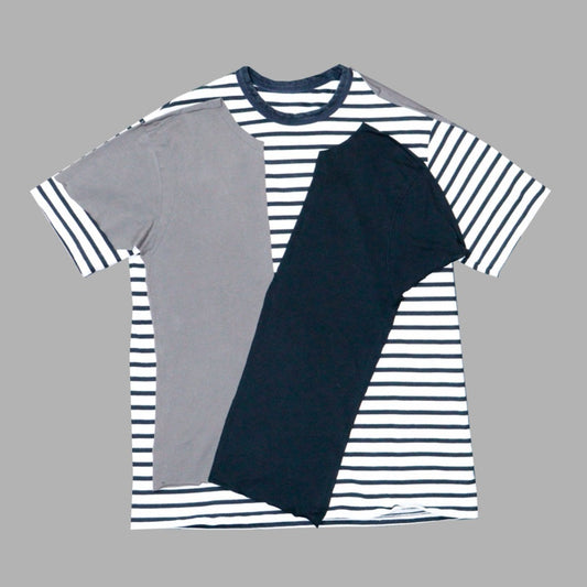 23 | UPCYCLED T-SHIRT WITH PATCHWORK - "stripes"