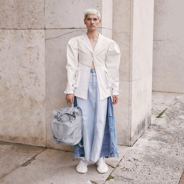 01 | UPCYCLED SKIRT - blue & white