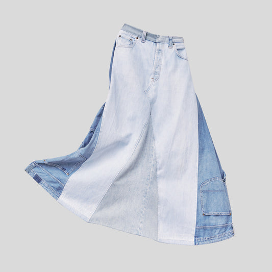 01 | UPCYCLED SKIRT - blue & white