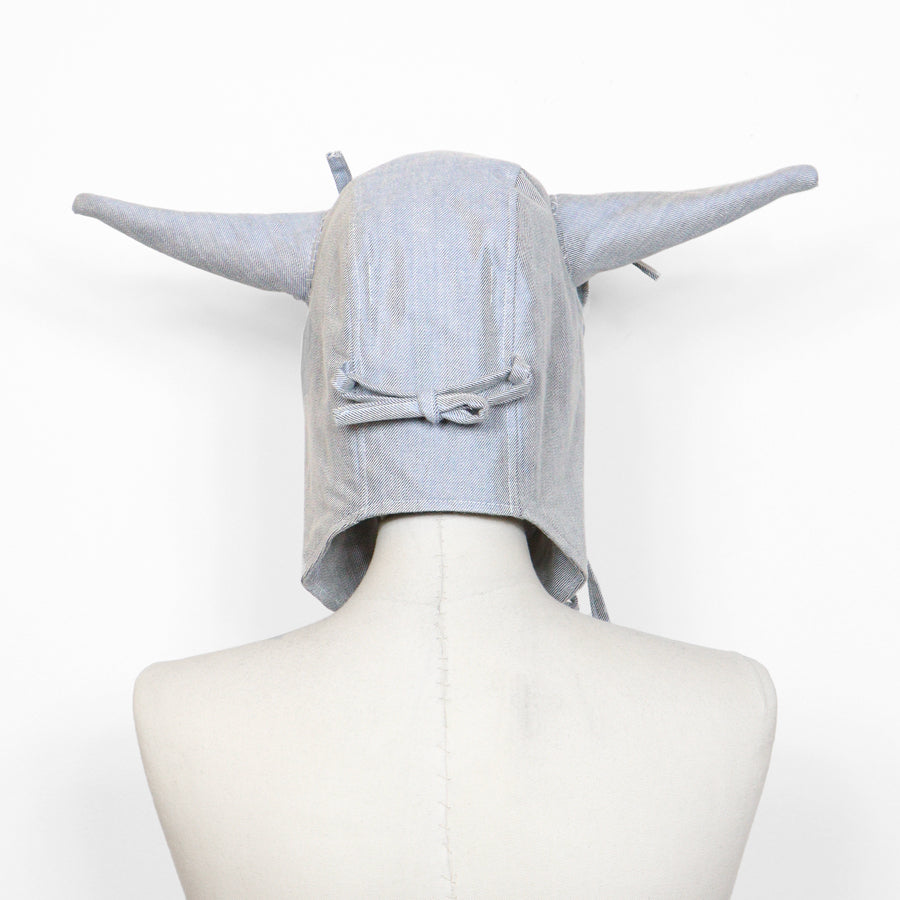 PASSAMONTAGNA CON CORNA - denim celeste chiaro