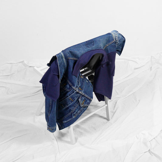 1 of 1 | UPCYCLED DENIM TRUCKER JACKET - dark blue
