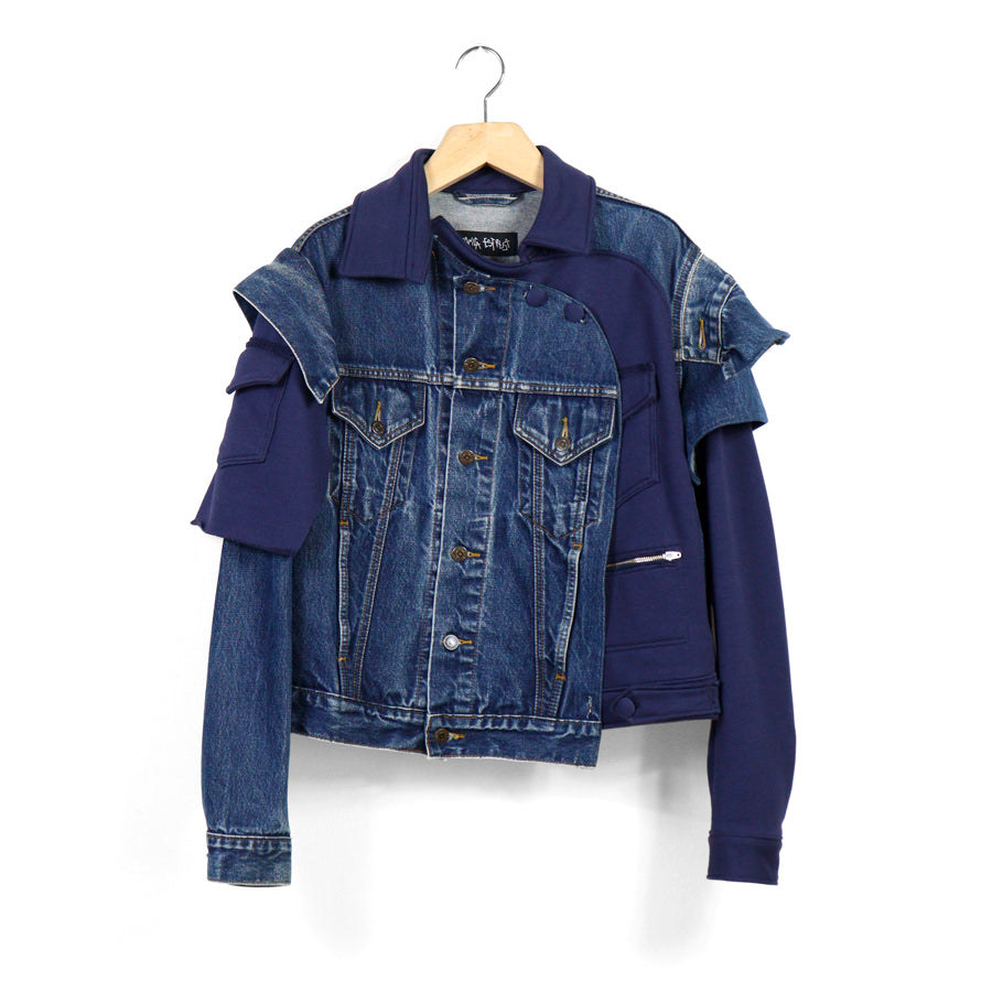 1 of 1 | UPCYCLED DENIM TRUCKER JACKET - dark blue