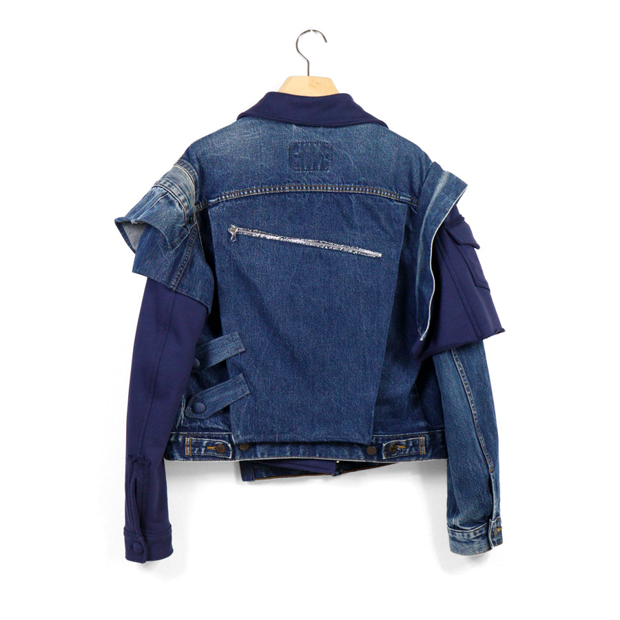 1 of 1 | UPCYCLED DENIM TRUCKER JACKET - dark blue