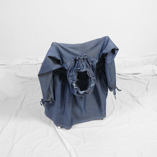 DENIM HOODIE - grey blue