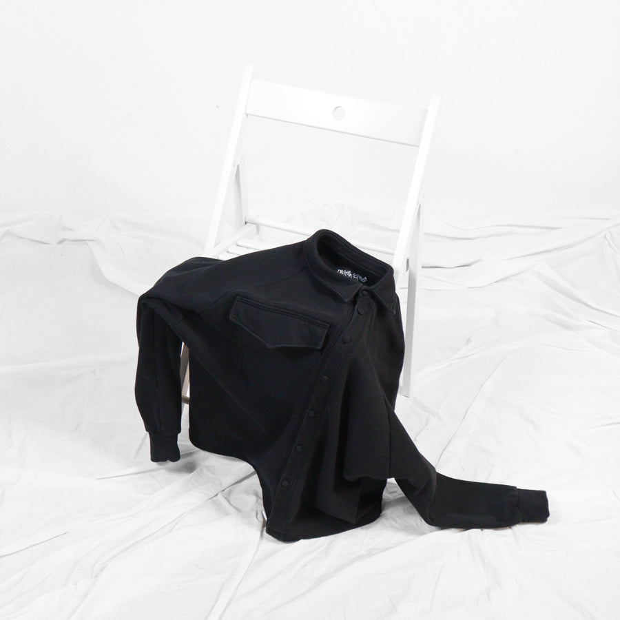 ASYMMETRIC SWEATSHIRT WITH POCKET - black