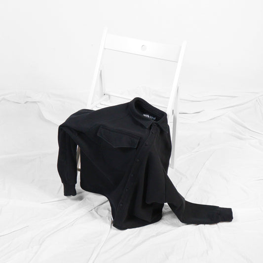ASYMMETRIC SWEATSHIRT WITH POCKET - black