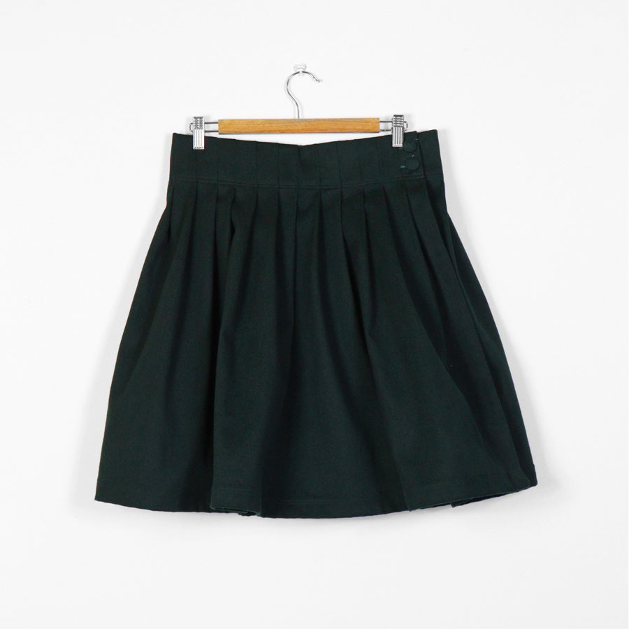 SIDE PLEATED SKIRT - dark green