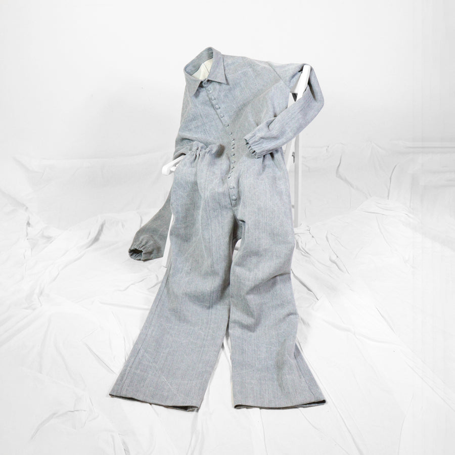 DENIM OVERALLS - grey