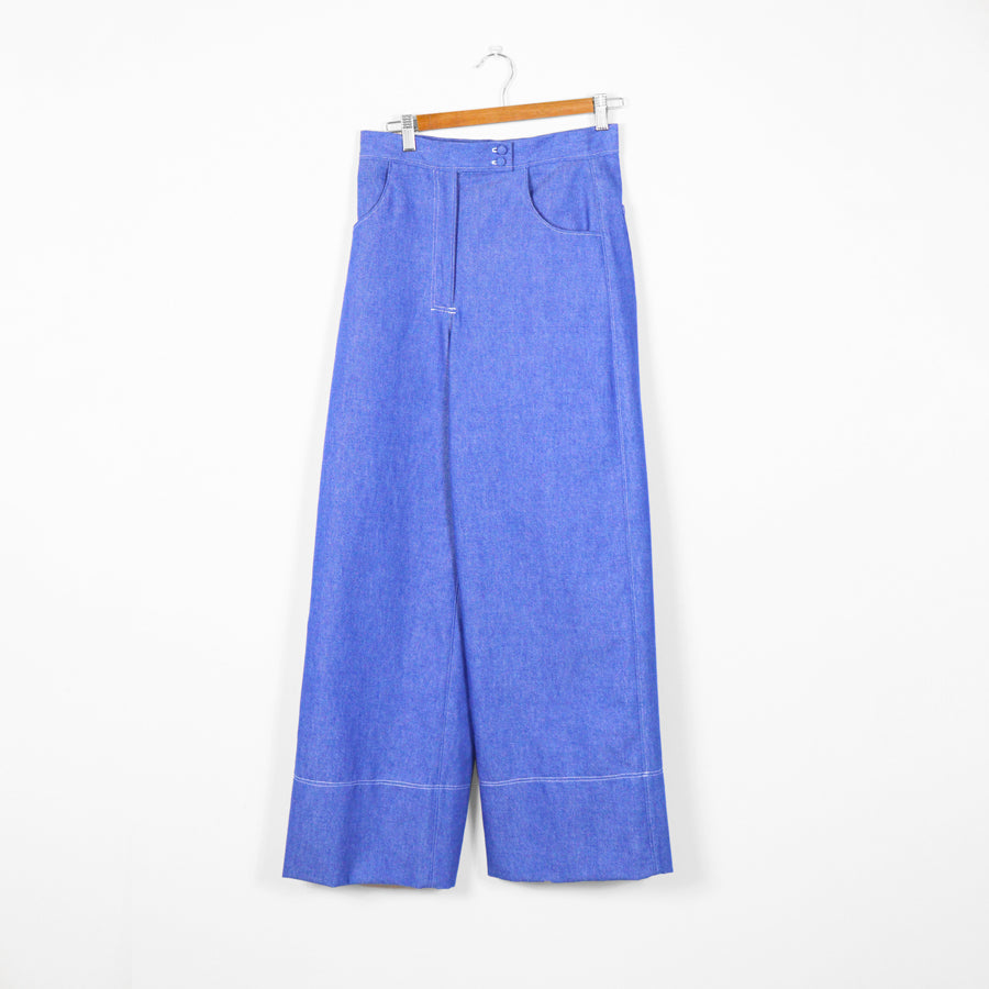 "JEANS" A VITA ALTA - verde scuro