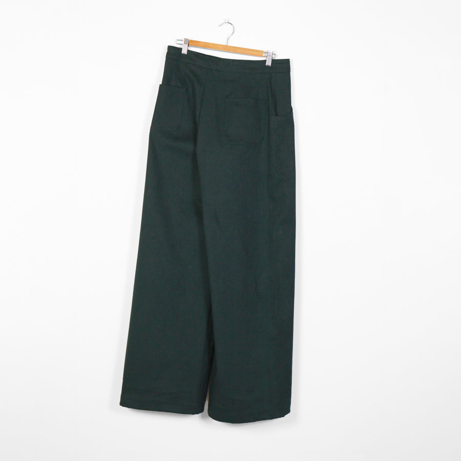 HIGH WAISTED "JEANS" - dark green