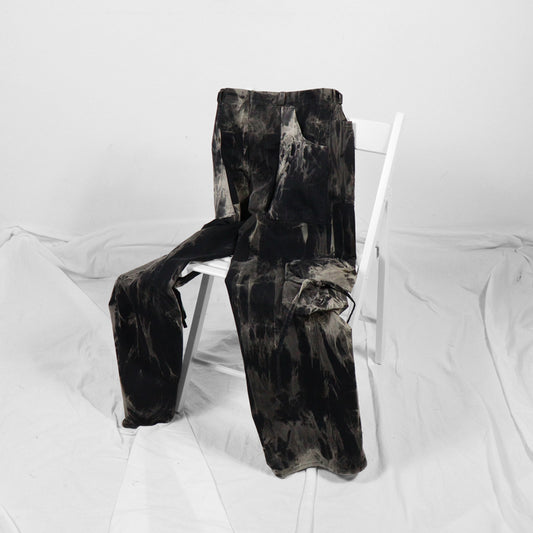 CARGO PANTS - bleached black