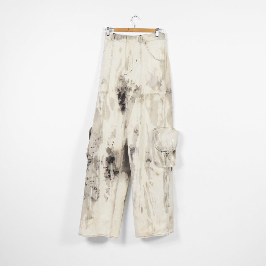 CARGO PANTS -  double bleached black