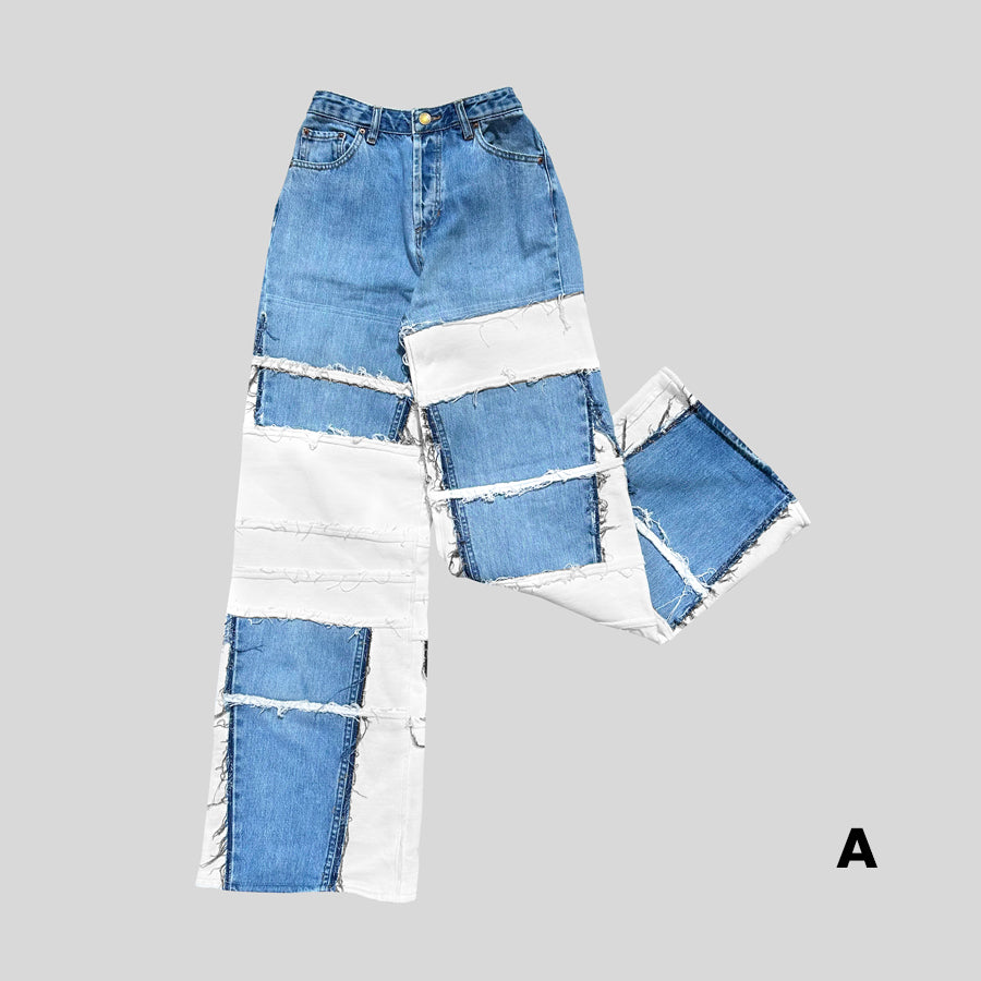 11 | UPCYCLED JEANS - blue & white