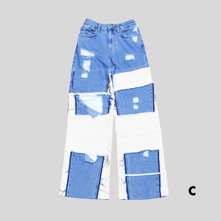 11 | UPCYCLED JEANS - blue & white